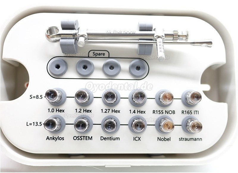 Dental Drehmomentschlüssel Ratsche 10-70NCM 12 * Treiber & 1 * Schraubenschlüssel-Kit-Halter